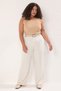 Stone Double Pleated High Waist Wide Leg Summer Woven Pants Tbbss25Ar00021 - 2