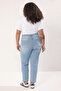 Light Blue High Waist Comfort/Medium Stretch Mom Fit Plus Size Jeans Tbbss25Cj00004 - 8