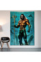 Aquaman Wall Covering Wall Carpet First Quality Satin Fabric Poster - 2