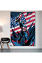 Captain America Wall Cloth Wall Tapestry First Quality Satin Fabric Poster - 2