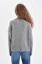Oversize Wide Fit Half Turtleneck Long Knitwear Sweater R6044Az24Wn - 6