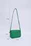 Grass Green Shk22 Faux Leather, Two Compartment Front Pocket Detail, Zipper, Adjustable Strap, Mini Urban - 2