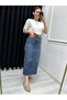 Maxi Length Blue Denim Skirt