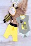 Unisex Baby Bodysuit Set with Cute Bee Figure and 2 Piece Shorts