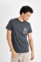 100% Cotton Slim Fit Crew Neck Printed Short Sleeve T-Shirt C2131Ax24Au - 4