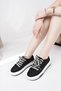 Carina Thick Sole Linen Fabric Lace-Up Women's Casual Sneaker Sports Shoes - 7