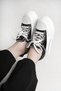 Enola Guja Black Women's Sneakers - Imported Special Series with Sole and Lacing Stone Detail - 4