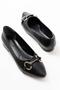 Inf-129 Black Daily Ballerinas with Stone Accessories - 4