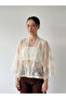 Design Tulle Mini Kimono Women Ivory - 2