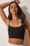 Rope Strap Knitted Bustier Black Lli̇0002