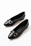 Inf-129 Black Daily Ballerinas with Stone Accessories - 3