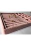 Domestic Production Berlin Model Suede Pink Hot Dog-Compartment Drawer Jewelry Display Stand - 4