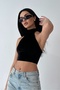 1849 Velvet Summer Crop Blouse