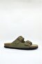 Jolie Nu 4Fx Khaki Genuine Leather Comfort Casual Buckle Slippers - 2