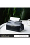 Leather tissues bag black