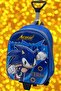 حقيبة ظهر على شكل عجلة منقوشة بالكامل من Hedgehog Sonic لرياض الأطفال من عمر 2 إلى 6 سنوات مع ممسحة وحقيبة مدرسية - 3