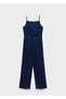 Denim Look Long Jumpsuit - 3