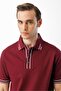Men's Polo Neck T-shirt Claret Red - 3