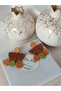 Metallic Brown Orange Green Color Bohemian & Ethnic Earrings Polymer Clay Textured Earrings - 4