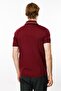Men's Polo Neck Collar Striped T-Shirt Claret Red - 4