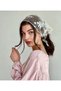 Gray Tulle Bandana New Season Spring Flower Embroidered Tulle Scarf Hair Accessory Combination - 3