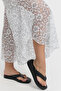 Women's Trousers - Lacy Daisy Pattern Shalwar Trousers - 2140 - 3