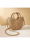 Straw Woven Drawstring Closure Detailed Lined Vintage Bag Accessory - 5
