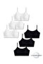 95% Cotton Girls' Lycra Combed Cotton Thin Straps Padded Training Bra Set of 6 / Half Tank Top
