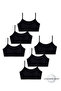 95% Cotton Girls' Lycra Combed Cotton Thin Straps Padded Training Bra Set of 6 / Half Tank Top
