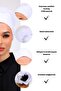 Ruffled Seamless Combed Cotton Bonnet White - Women's Hijab Tie Bun Inner Bonnet - 3