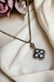 Crystal Stone Clover Figure Necklace - 3