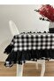 Double Ruffled Gingham Patterned Tablecloth - 4