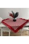 Double Ruffled Gingham Patterned Tablecloth