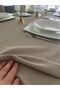 Piko Wrap Detailed Polyester Linen Carefree Table Cloth Stone Color - 5
