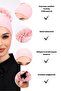 Ruffled Seamless Combed Cotton Bonnet Pink - Women's Hijab Tie Bun Inner Bonnet Powder - 3