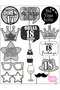 18 Year Old Women Men 15Pieces Silver Sparkle Slogans Birthday Party Speech Balloon