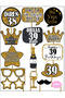 39 Years Old Women Men 15Piece Gold Sparkle Slogans Birthday Party Speech Bubble Selfie Sticks