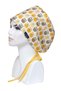 Hijab Size Owl Patterned Yellow Surgical Bonnet Doctor Nurse Healthcare Hospital Bonnet - 2
