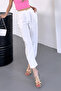 Women's Jessia Waist and Leg Buttoned Balloon Model Lycra Fabric Trousers - 3