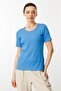 Women's Low Weight Short Sleeve Blue T-Shirt - 4