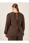 Plus Size Solid Long Sleeve Top - 4