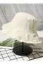 White Frayed Edge Bucket Hat
