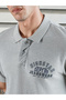 Slogan Print Regular Fit Polo Neck T-Shirt - 5