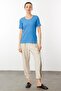 Women's Low Weight Short Sleeve Blue T-Shirt - 2