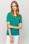 Women's Crew Neck Short Sleeve Cotton Camisole T-shirt Green - 2