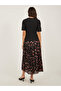 Solid Knit Top and Printed Pleated A-Line Skirt Co-Ords - 4