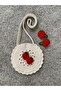 Hand Knitted Girl's Shoulder Bag and Set of 2 Snap Buckles