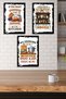 Set of 3 Wooden Wall Posters, Modern Art Decor for the Kitchen, Cafe, or Dining Room