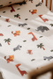70X110 cm Baby Crib, Park Bed Elastic Sheet Set - Safari Animals - 5