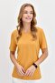 Women's Crew Neck Flamed Fabric Combed Cotton T-Shirt Mustard - 4